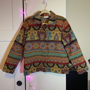 Parisian Works Colorful Tapestry Jacket Vintage Size Medium